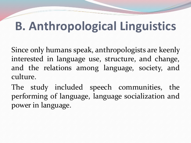 anthropological linguistics