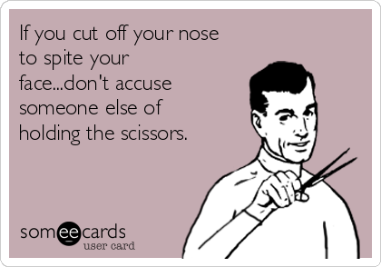 don’t cut off your nose to spite your face
