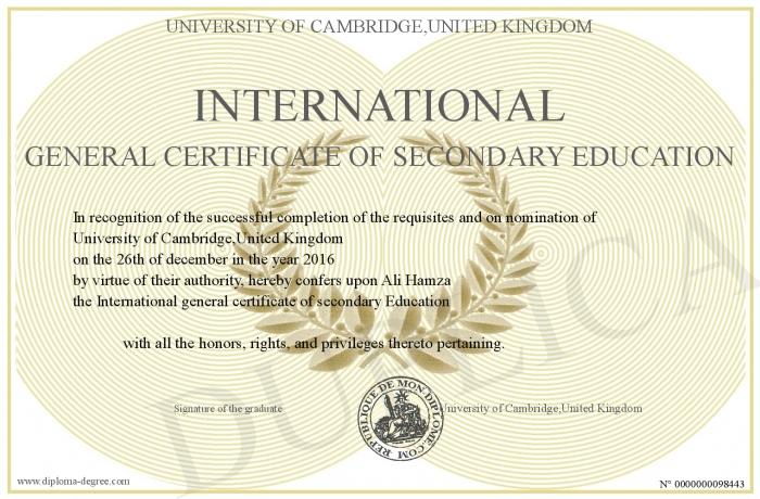 general certificate of secondary education