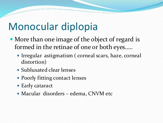 monocular diplopia
