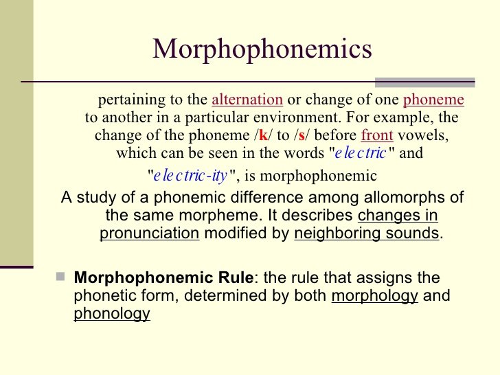 morphophonemic