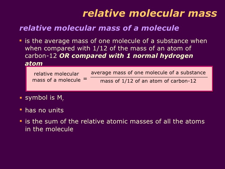 relative molecular mass