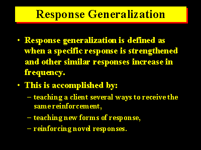 response generalization