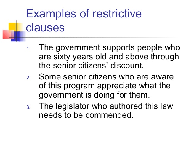 restrictive clause
