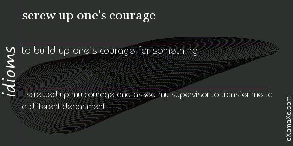 screw up one's courage