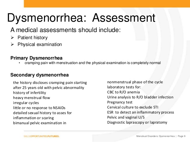 secondary dysmenorrhea