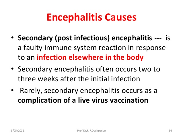 secondary encephalitis