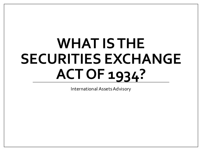 securities exchange act