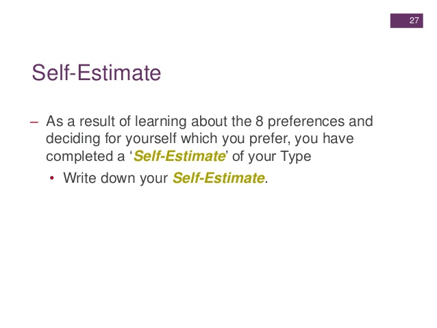 self-estimate