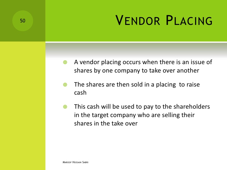 vendor placing