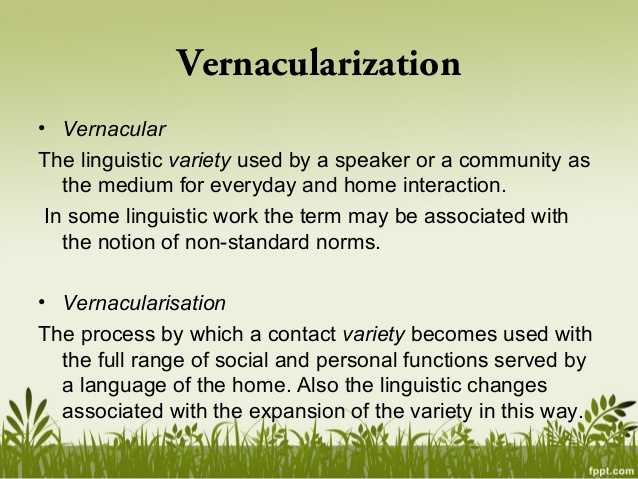 vernacularization