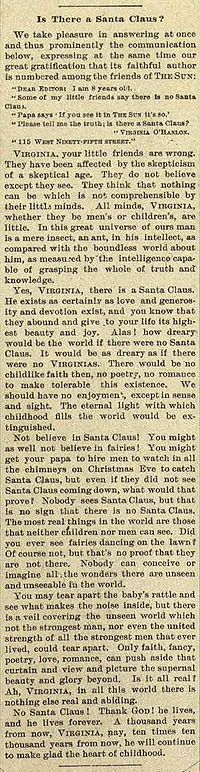 yes, virginia, there is a santa claus