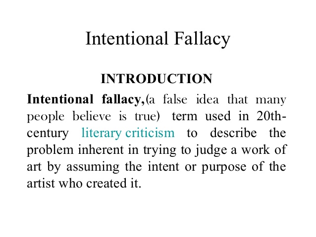intentional fallacy