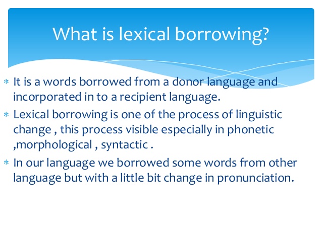 linguistic borrowing