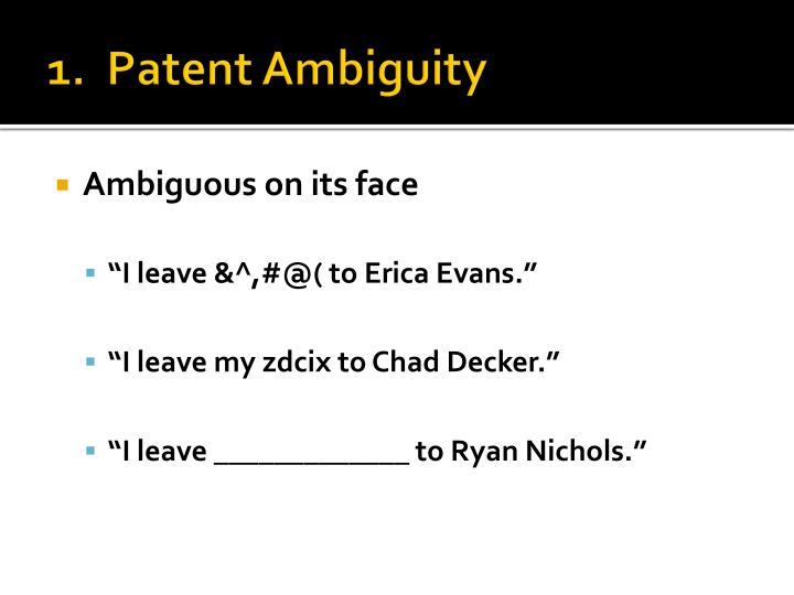 patent ambiguity