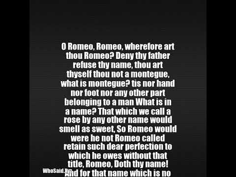 romeo romeo wherefore art thou romeo