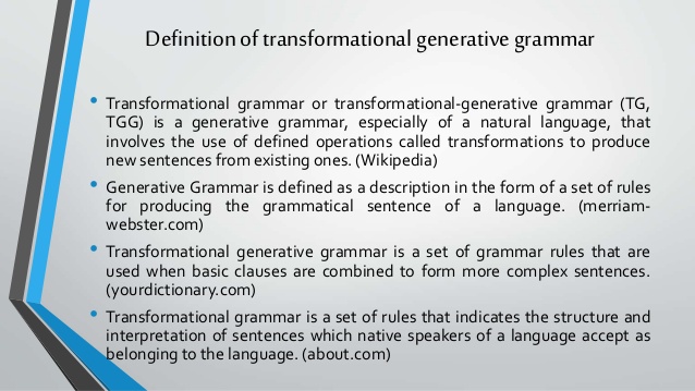 transformational-generative grammar