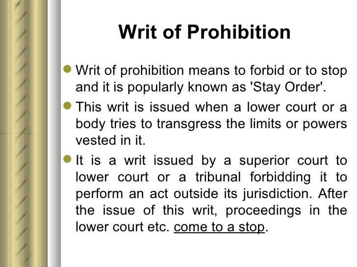 writ of prohibition