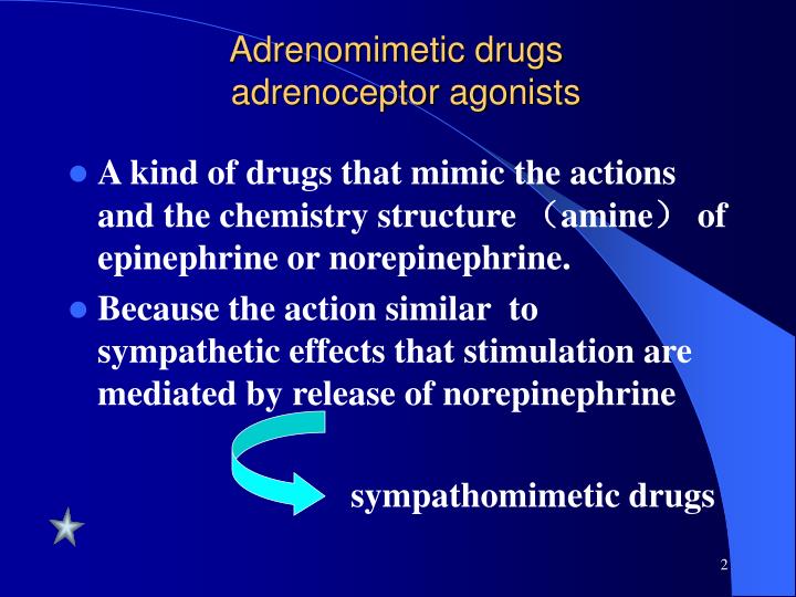 Adrenomimetic drugs adrenoceptor agonists