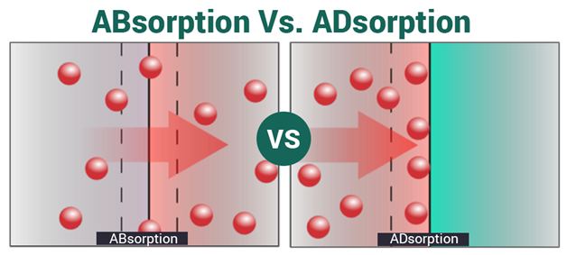 Difference between Adsorption and Absorption