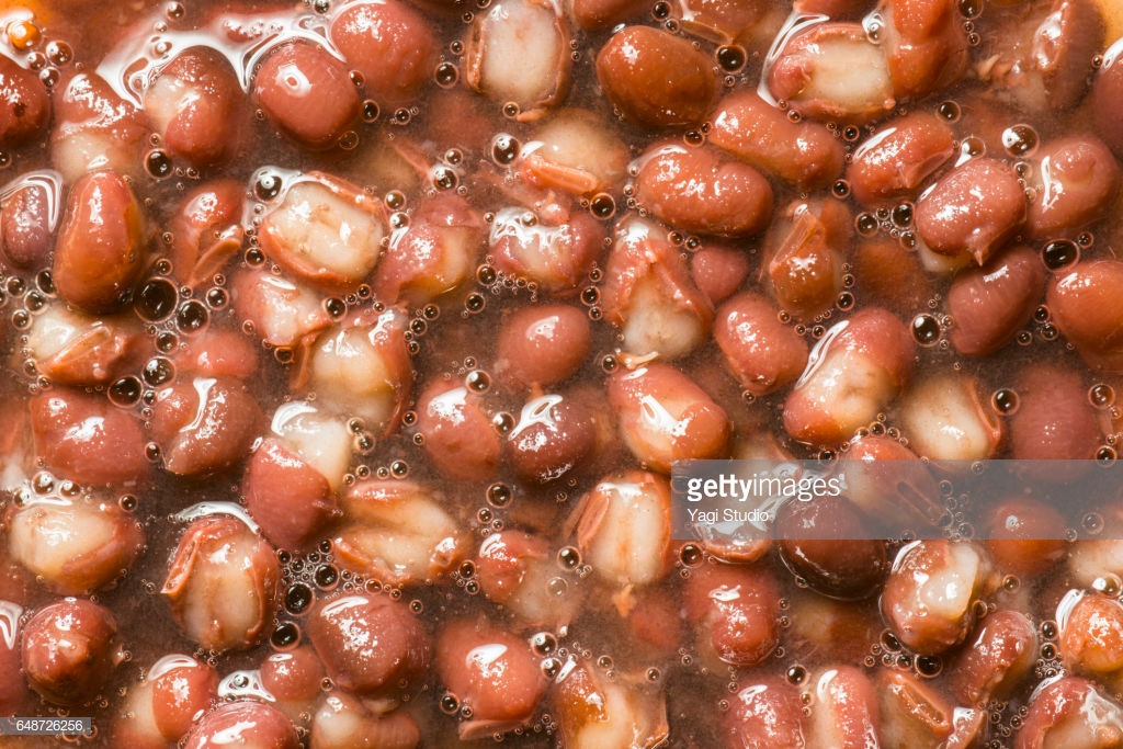 Close-up shot of adsuki bean : Stock Photo