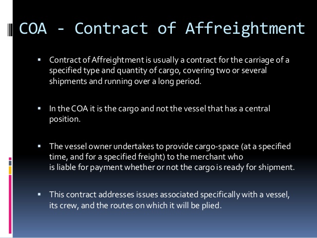 11. COA - Contract of Affreightment