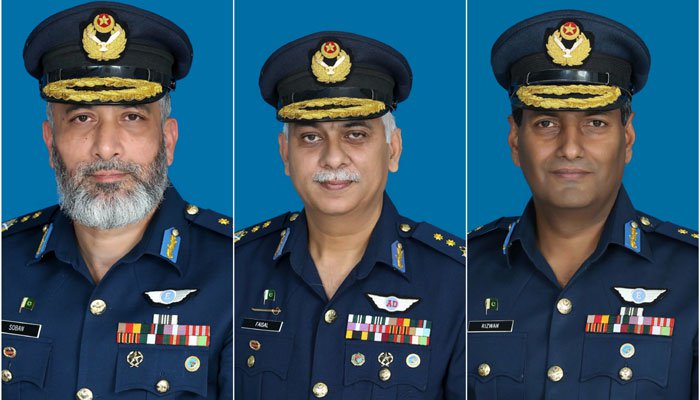 ISLAMABAD: The government has promoted three air commodores – Muhammad  Zahoor Faisal, Soban Nazir Syed and Rizwan Riaz – to the rank of air vice  marshal,