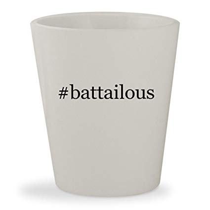 #battailous - White Hashtag Ceramic 1.5oz Shot Glass