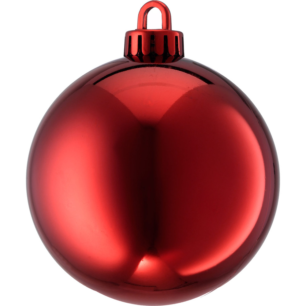 250mm Shiny Baubles - Red