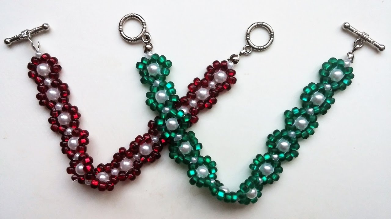 Easy beading pattern for beginners. 2 beaded bracelets - 1 beaded pattern -  YouTube