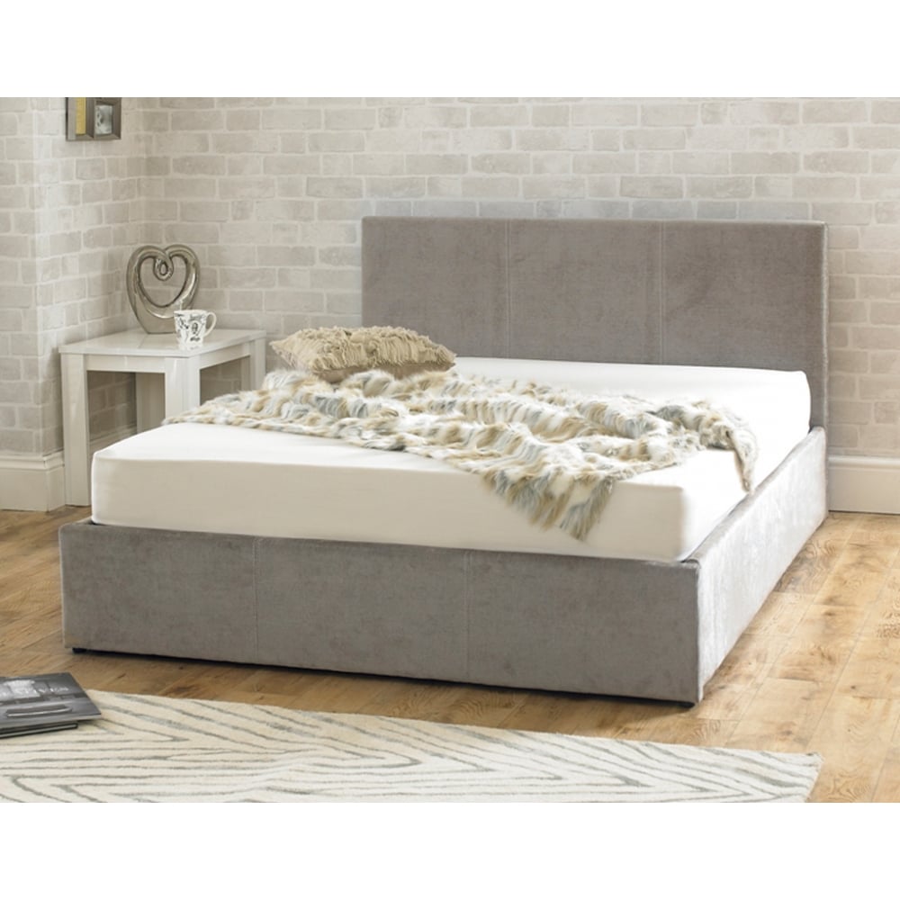 Stirling Ottoman 5ft King Size Stone Fabric Bed