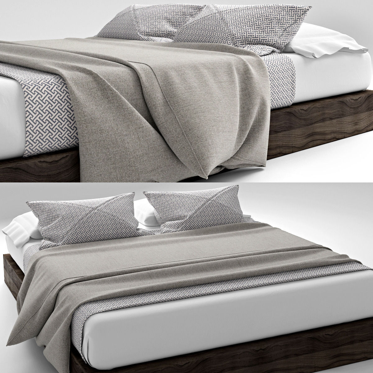 bedclothes grey 3d model max obj mtl fbx unitypackage prefab 1