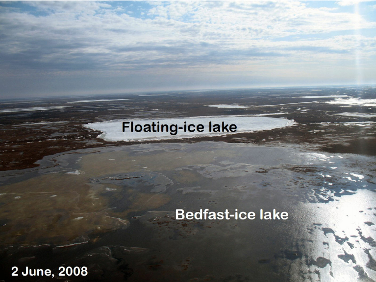 An example of melt-out conditions of a bedfast ice lake in the |  Download Scientific Diagram