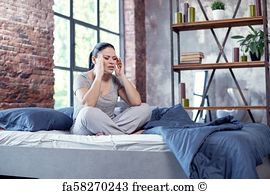 Bed Rid Art Print - Exhausted Worn Woman Relieving Symptoms