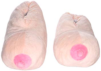 Deluxe Comfort Booby Bedroom Slippers, X-Large - Fun Unique Gag Gift -  Perfect
