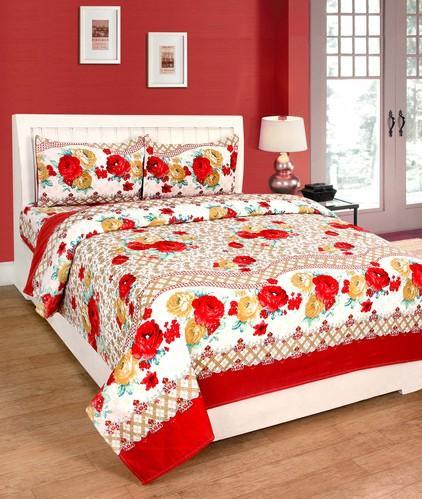 Polyster Multicolour Stylo Bed Sheet Set, Size: 225 Cm X 250 Cm