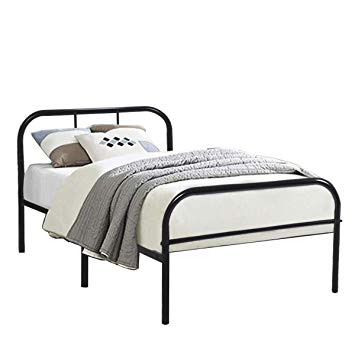 Coavas Single Metal Bed Frame 3ft Single Solid Bedstead Base with 2  Headboard for Adults,