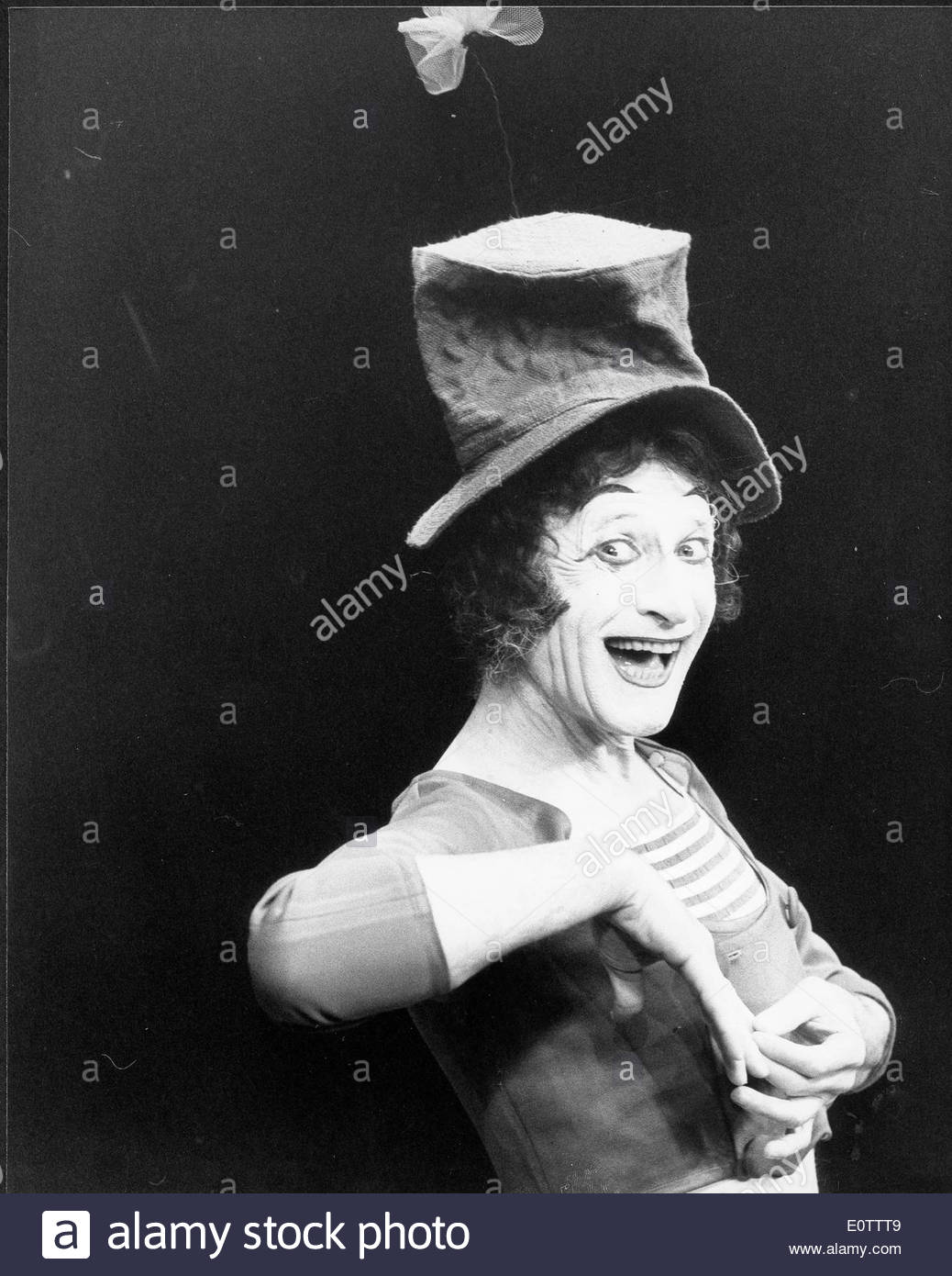 French mime artist and actor Marcel Marceau - Stock Image