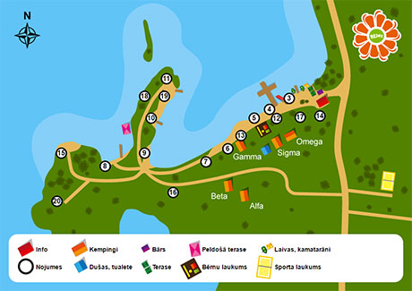 Bejas. Recreation Complex and Camping Map