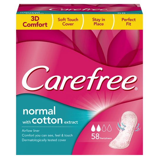 Carefree Cotton Panty Liners 58 Pack