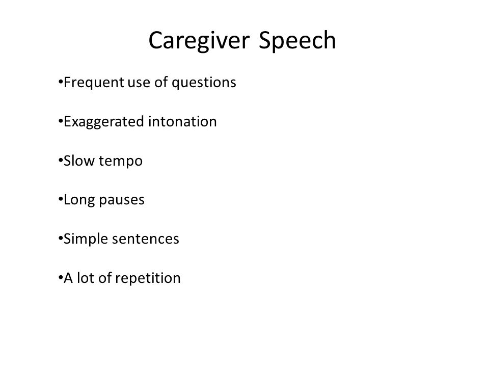 define caregiver speech with examples