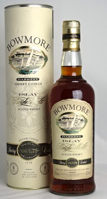old bottle ♢ Bowmore darkest cask 700 ml 43 times BOWMORE DARKEST SHERRY  CASKED ISLAY SINGLE MALT SCOTCH WHISKY A01779