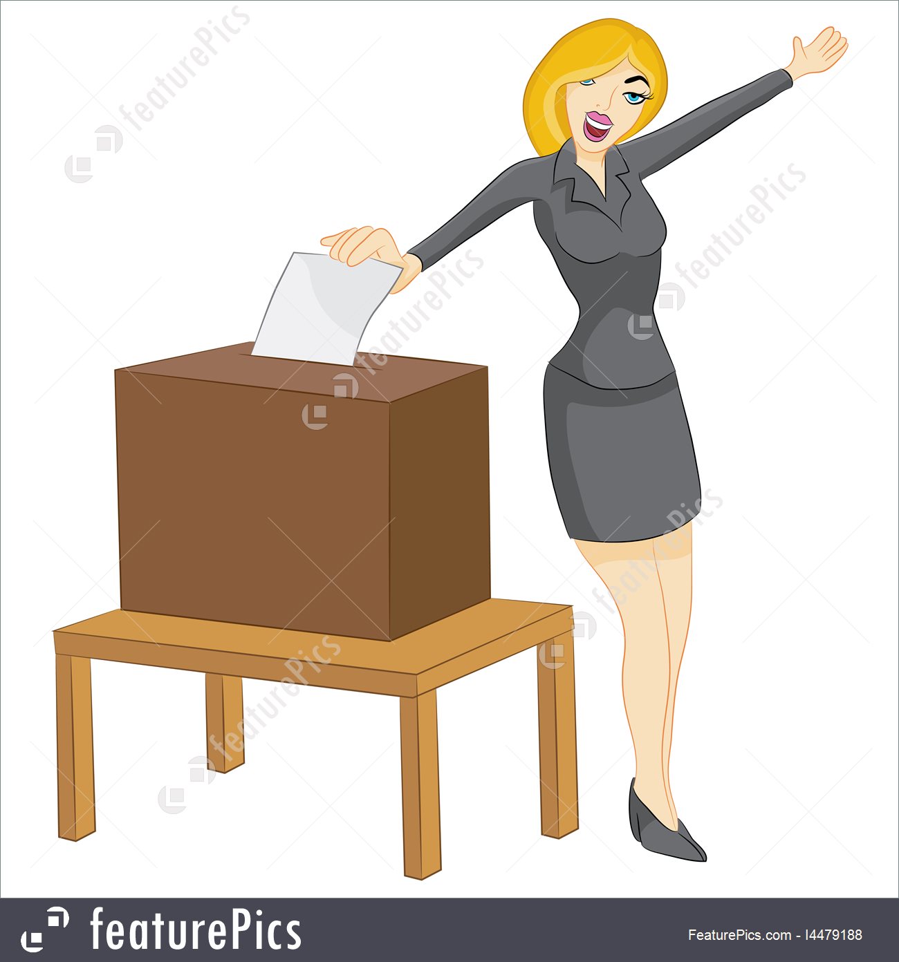 An image of a woman casting her vote at the ballot box.