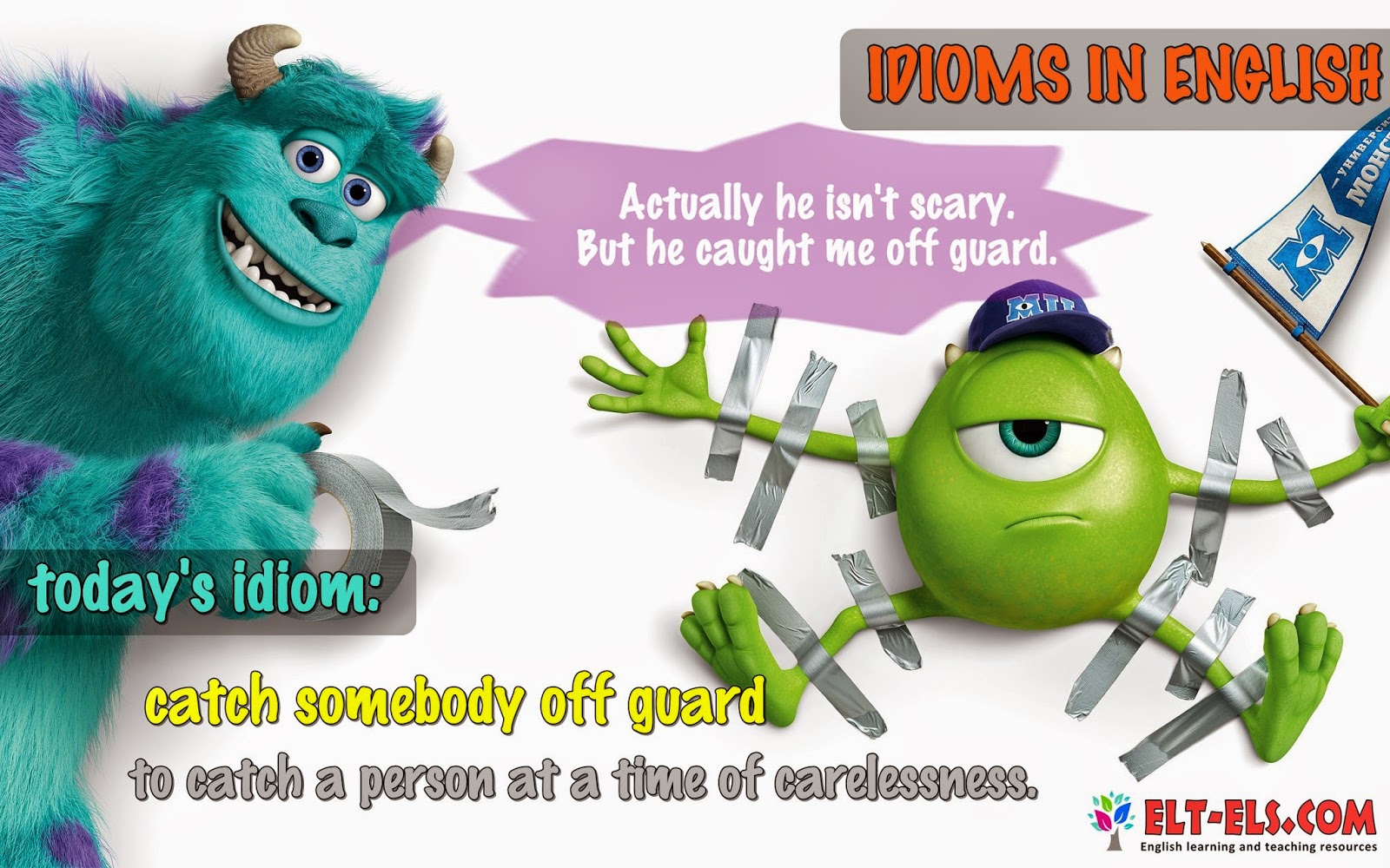 Idioms with pictures: catch somebody off guard