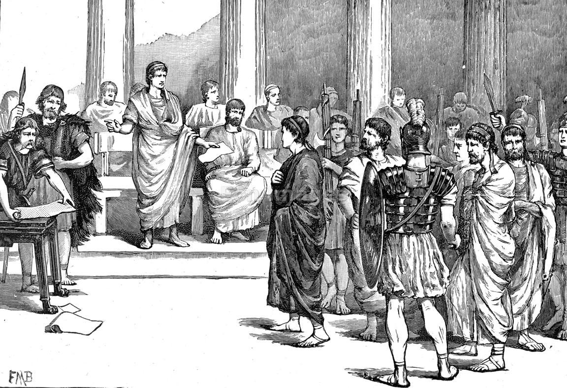 Catilinarian conspirators before the Roman Senate