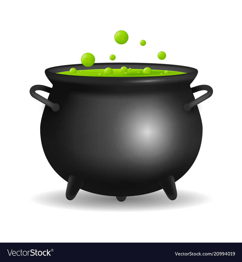 Realistic detailed 3d witch cauldron vector image