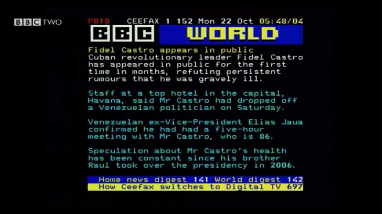 The final Pages From Ceefax in full, 22/10/12, BBC Two
