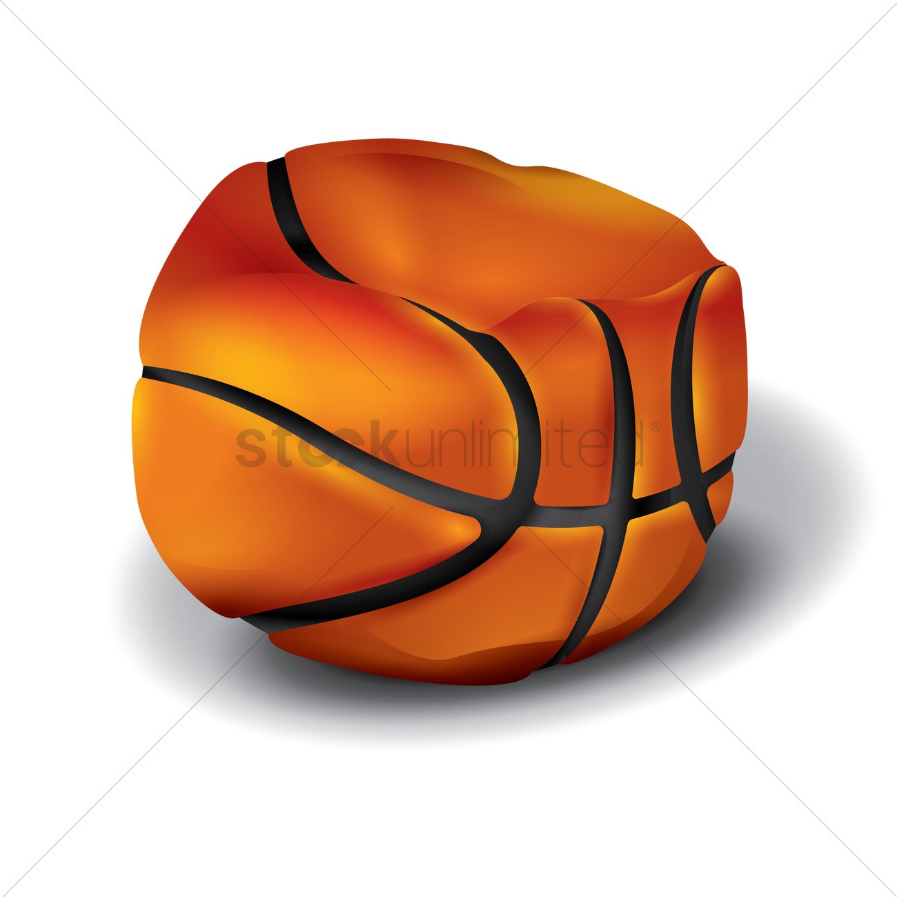 deflated basketball vector graphic