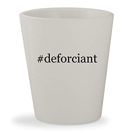 #deforciant - White Hashtag Ceramic 1.5oz Shot Glass