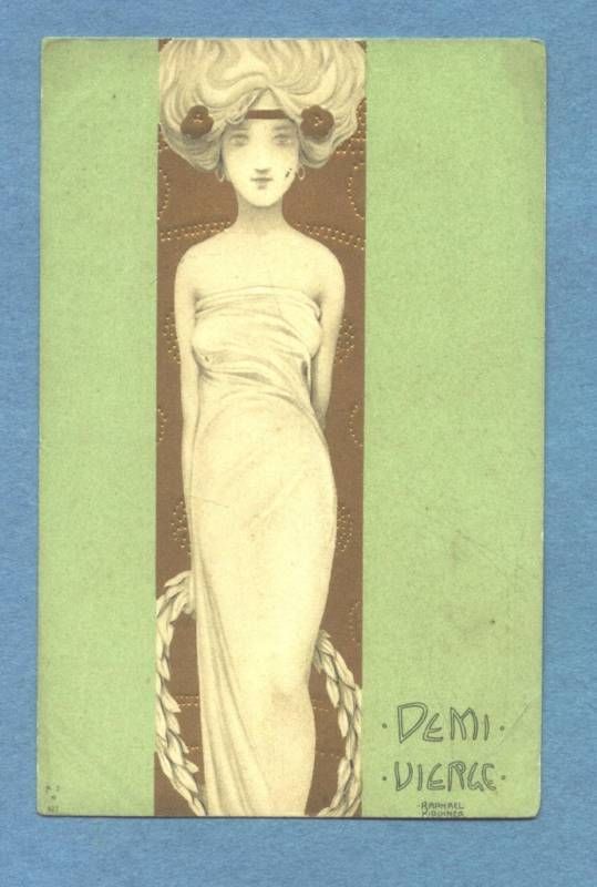 B6687 Raphael Kirchner postcard, Demi Vierge, Woman US $150.00  Approximately £97.64 Art Nouveau